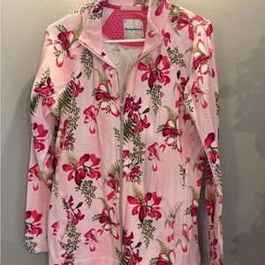 Tommy Bahama Aruba Tropical Floral Pink Full Zip-Up Jacket